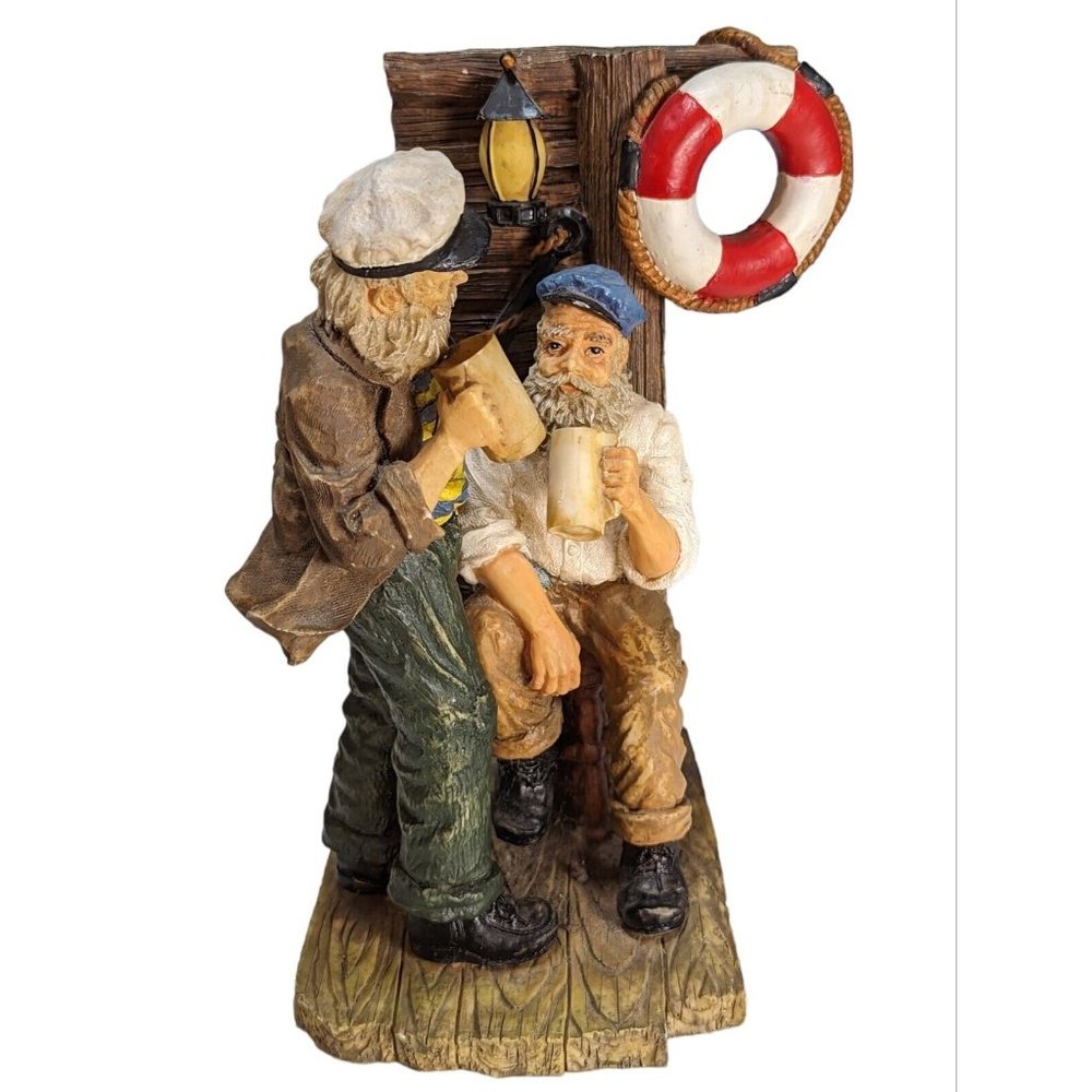 Vintage Nautical Figurine Old Salts At The Tavern Drinking Buddies Beachcombers